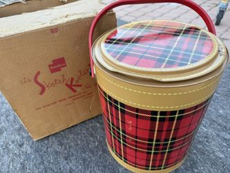 Vintage Skotch Kooler 4 Gallon Plaid Metal Cooler w/ Original Box