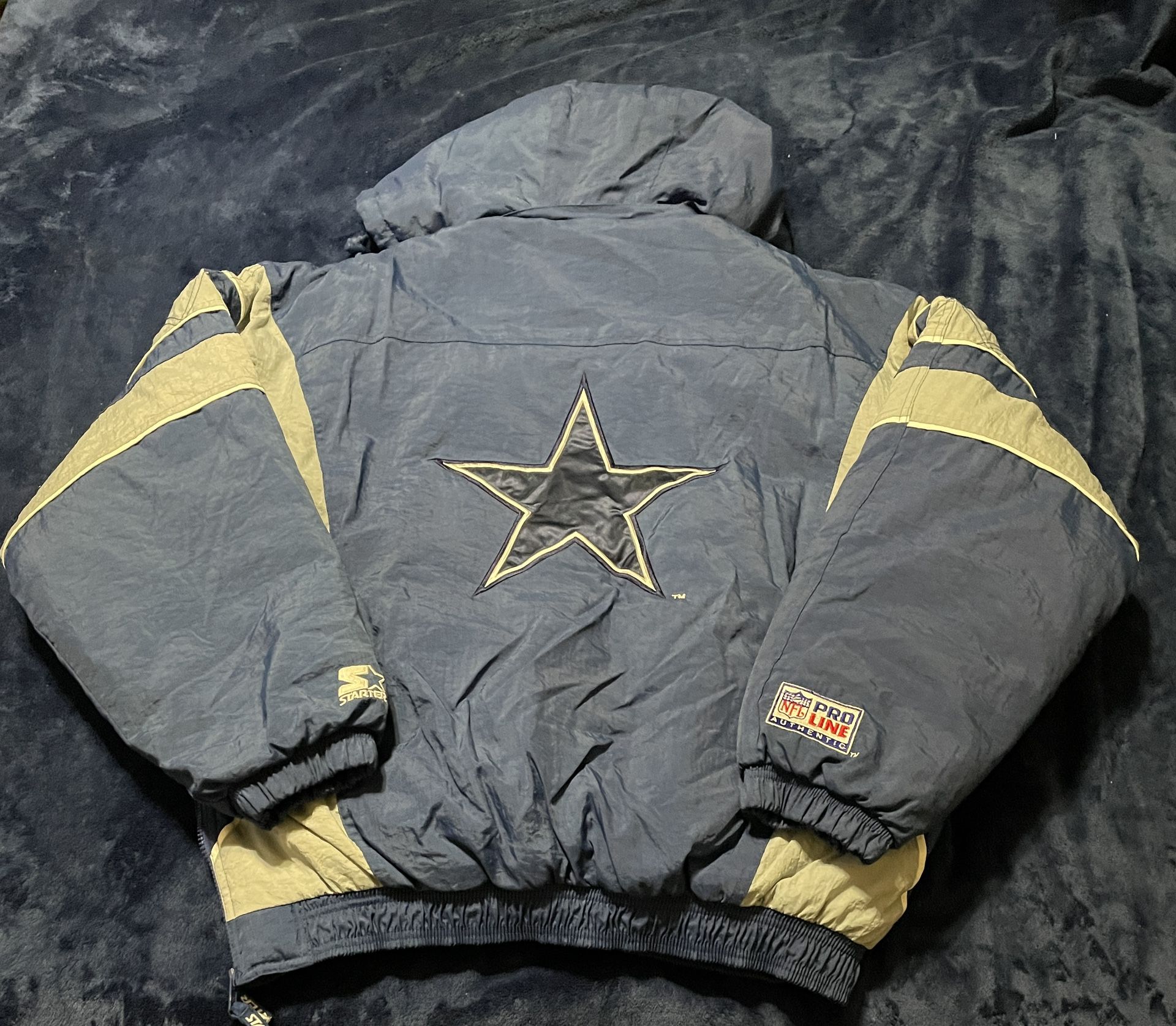 Dallas Cowboys NFL Men’s 90’s Vintage Pro Line STARTER 1/2 Zip Puffer Pullover Jacket! Size XL! EUC!