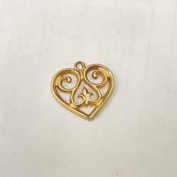 Retired James Avery 14k gold Love French Heart Charm or Pendant