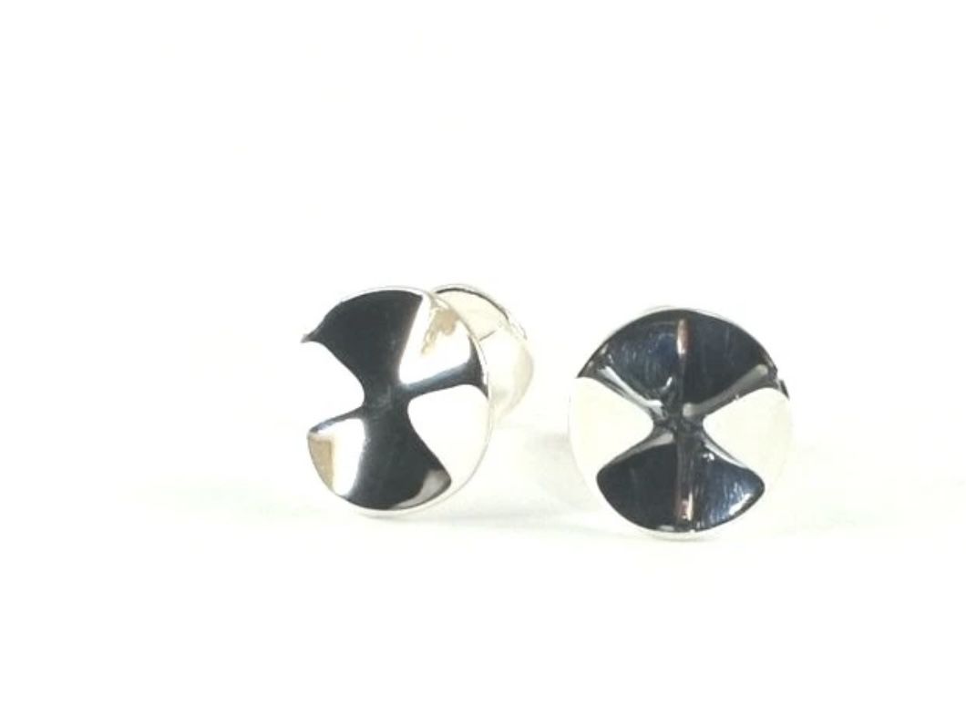 IPPOLITA Stering Silver Mens Cufflinks Wavy Disc Disk .925 New! $400 Retail. dustbag