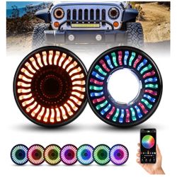 7 Inch LED Headlights with DRL and Hi/Lo Beam 7" Round Headlight for 1(contact info removed) Wrangler