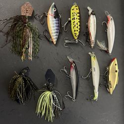 Peacock and Largemouth Bass lure, 3 packs of Missile Baits and 1 pack of Zman SpikeZ trailer included