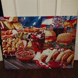 4th Of July Wooden Canvas Puzzle