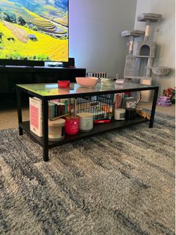 Glass coffee table
