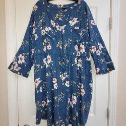 BLUE FLORAL SUMMER DRESS w/ POCKETS !! TORRID! SIZE  22-24