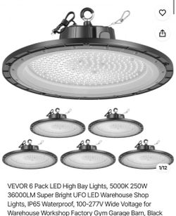 6-Pack UFO LED High Bay Lights 250W