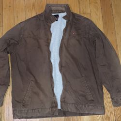 VINTAGE QUIKSILVER SURFWEAR Surf Brown Jeans  Jacket XL