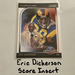 Eric Dickerson Los Angeles Rams Hall of Fame RB Score Short Print Insert Card. 