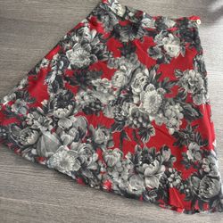 Ungaro Solo Donna Paris Silk Skirt Size 10 (EU 44) Floral Lined MADE IN ITALY