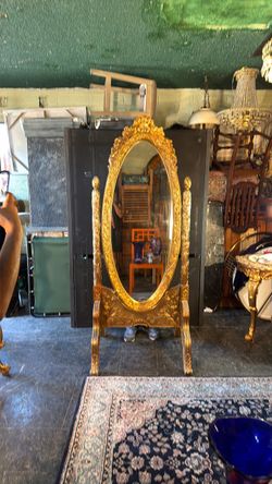 Beautiful gold floor mirror ￼