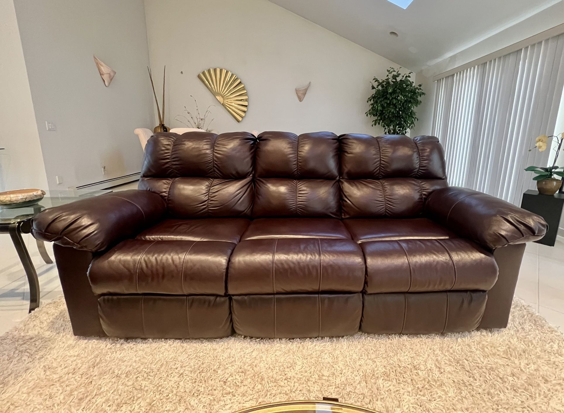 Leather Recliner Couch (2)