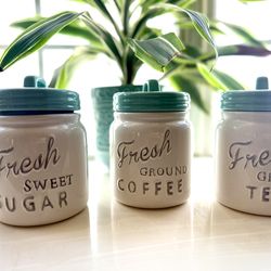 Vintage Kitchen Canister Set – Sugar, Coffee & Tea