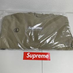 New Sealed Supreme Dark Sand Box Logo Bogo  Hoodie Sweatshirt Size Large