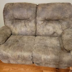 Brown/Black 2 Seat Reclining Couch