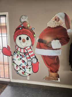Christmas Yard Decorations - Snowman & Santa Set