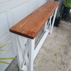 Farmhouse Wood Sofa Table 