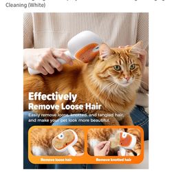 Pet Steam Brush For Dog & Cat 3 In 1 Self Cleaning Brush Pet  Spray Hair Removal Comb 