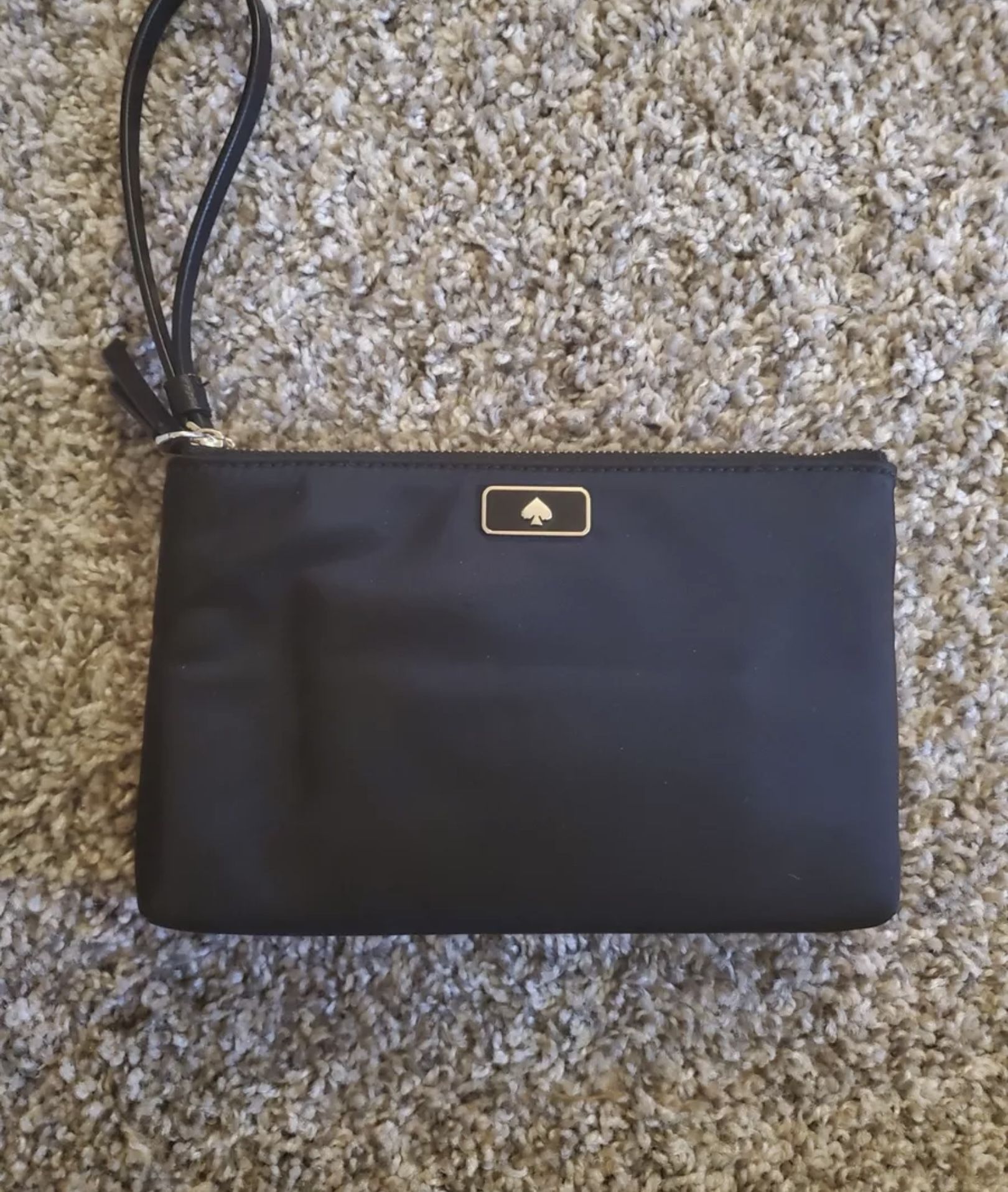 Kate Spade Medium Double Zip Wristlet Black Nylon.