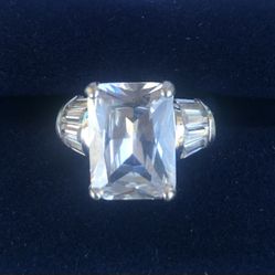 Beautiful Sterling Silver CZ Begets Statement Ring Size 6.75 NWOT