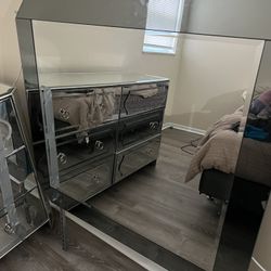 Glass Dresser W/ Mirror 