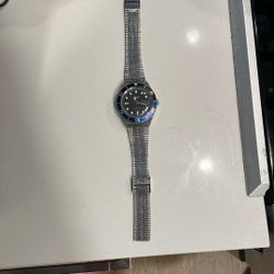 Timex M79 40mm Silver Black Blue Automatic Watch And Watch Winder