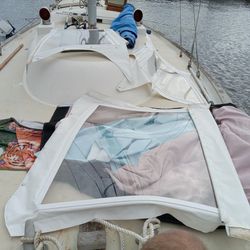 Boat T -Top Zip up Isoglass Canvas,3 Sides 