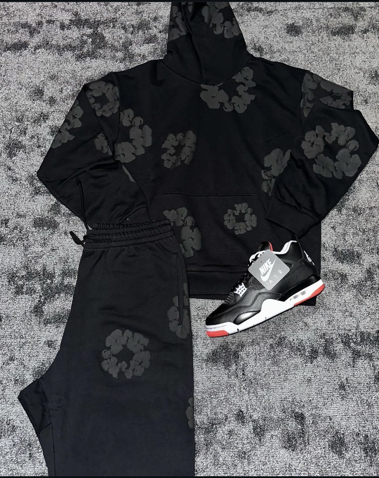 Denim Tears Cotton Wreath Hoodie Black Monochrome - www.disolcolor.com