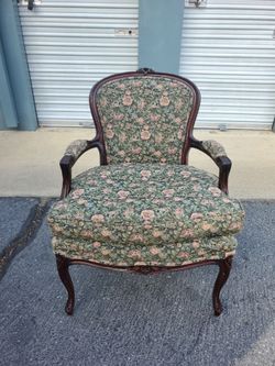 Vintage French Country Style Floral Accent Chair