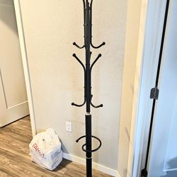 Black  Metal Coat Rack With Marble Base