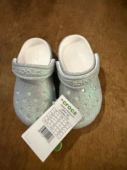 Crocs Classic Iridescent Glitter Clogs Kids Size C8