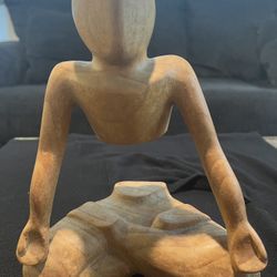 Wood Meditation Statue