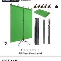 5X6.5ft Green Backdrop Kit with T-Shape Stand