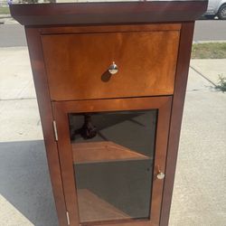 Dark Walnut Wood Cabinet & Drawer H36xL18xW12