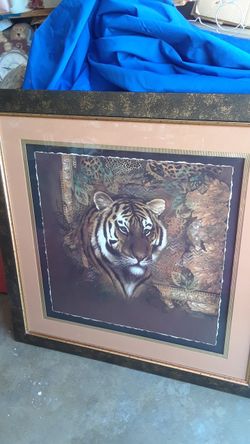 Cuadro De Tigre Super Grande De Home Interiors , Usado En Buenas Condiciones.