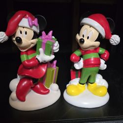 Minnie Mickey Christmas Figurines