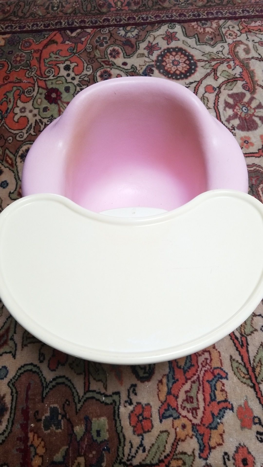Pink bumbo seat with tray