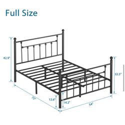 Modern Black Metal Full Bed Frame For Full 