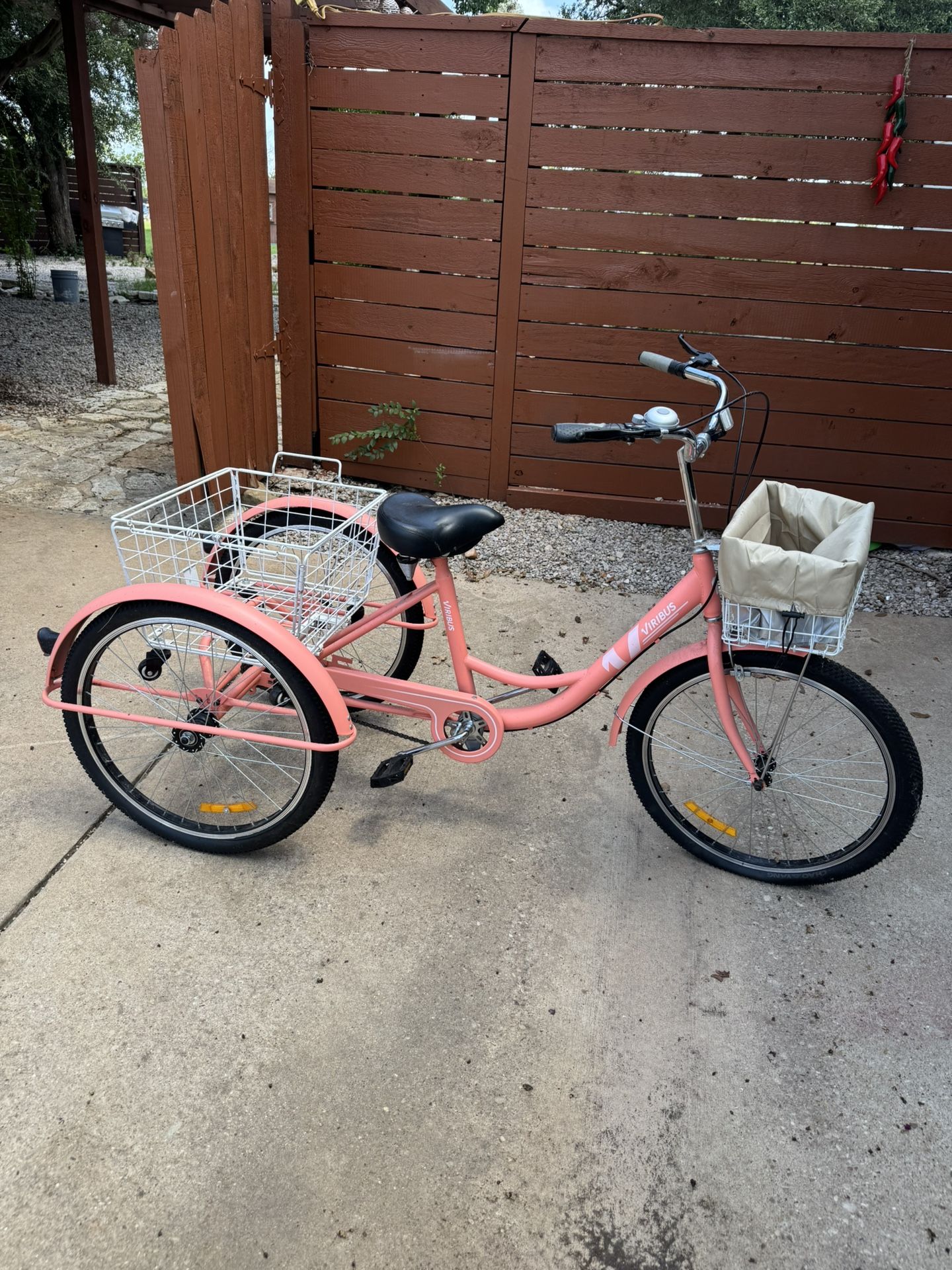 Pink Tricycle With Basket