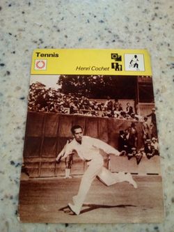 Vintage 1979 sportscaster tennis/ Henri crochet/ olympic collector card # 85-06