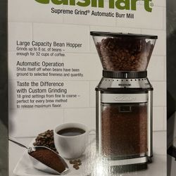 CUISINART SUPREME GRINDER AUTOMATIC BURR MILL -NEW- CCM-16PC1
