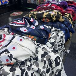 BRAND NEW White/Cream Double Hooded Bape Hoodie