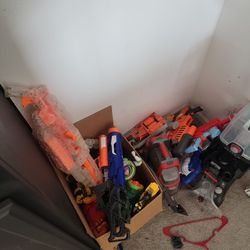 Box Full Of Mixed Nerf Guns