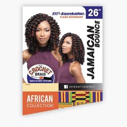 SENSATIONNEL JAMAICAN BOUNCE 26" AFRICAN COLLECTION CROCHET BRAID 