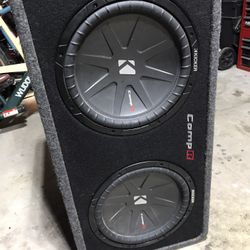 Kicker Two 12” Kicker Comp R Subwoofers  With Ported Box