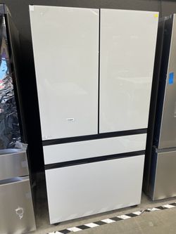 Samsung Bespoke French Door Counter Depth Refrigerator White Glass