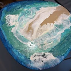 Handmade Epoxy Art Ocean Wave Coffee Table 