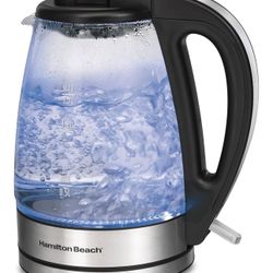 Hamilton Beach 1.7L Electric Tea Kettle, Water Boiler & Heater, LED Indicator, Built-In Mesh Filter, Auto-Shutoff & Boil-Dry Protection, Cordless Serv