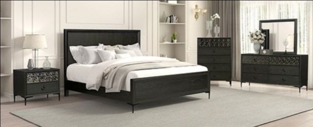 Brand New Espresso 4pc Queen Bedroom Set (Available in Eastern King)