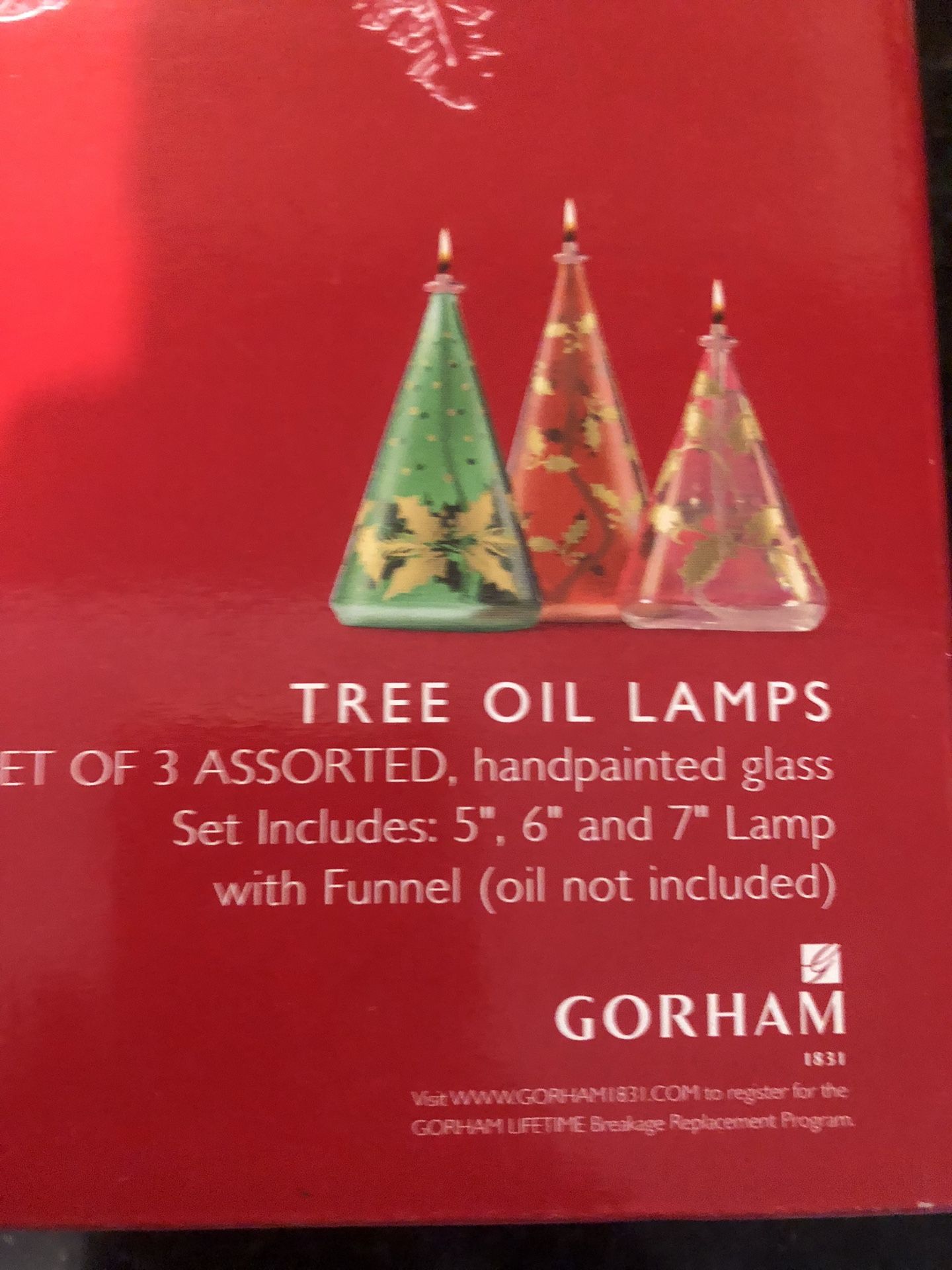 Christmas Tree Glass Oil Lamp Set Of 3