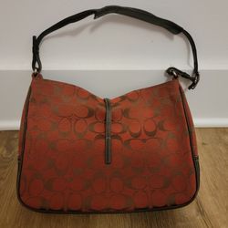 Authentic COACH Red & Brown Shoulder Bag Purse $25.00